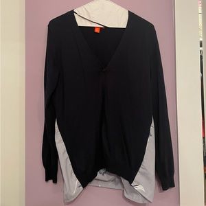 Button-up cardigan with floral detail